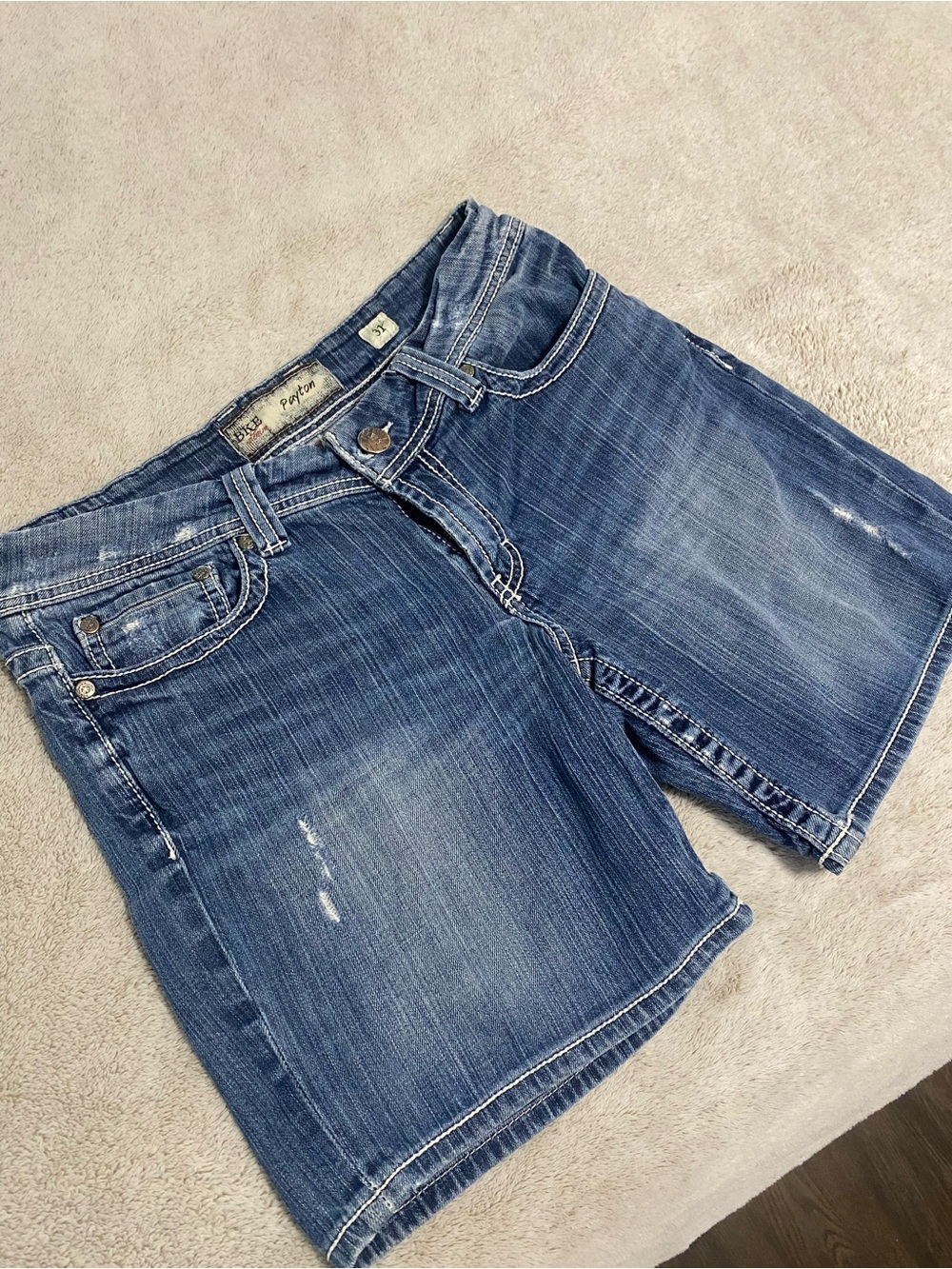 BKE Blue Distressed Denim Shorts